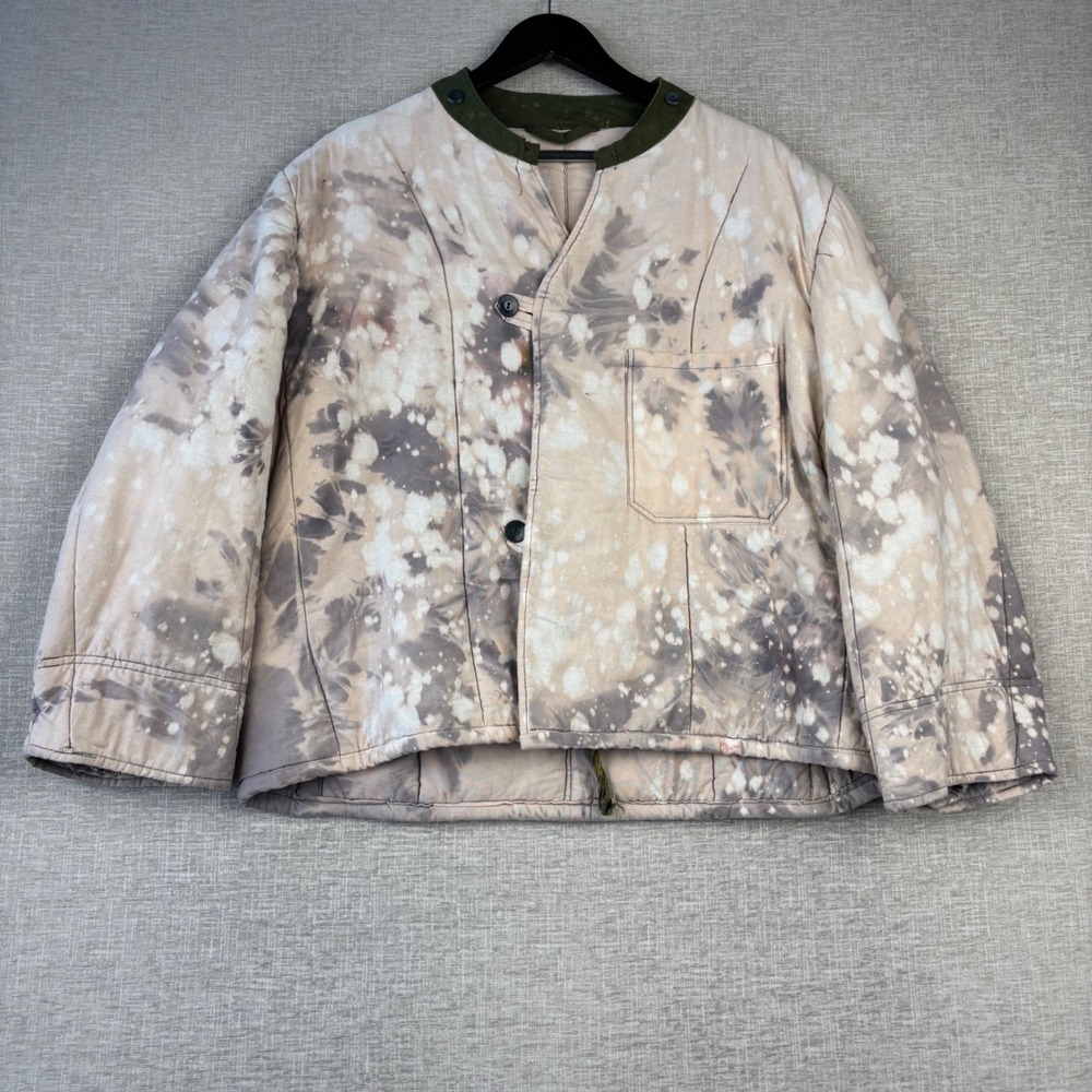 Vintage Upcycled Italian Men's Mdm. Military Jacket Bleach Splatter Tie
dyed
